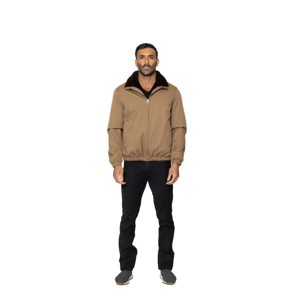 [5003685] Raincoat Jacket With Rex Rabbit Fur Lining - 009 (CAMEL,, S)