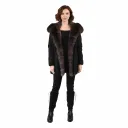 Raincoat Jacket With Fox and Rex Rabbit Fur 80cm