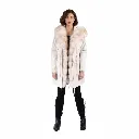 Raincoat Jacket With Fox and Rex Rabbit Fur 90cm