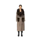 Cashmere with Wool and Fox Fur - Wide Collar & Pocket – 115 cm