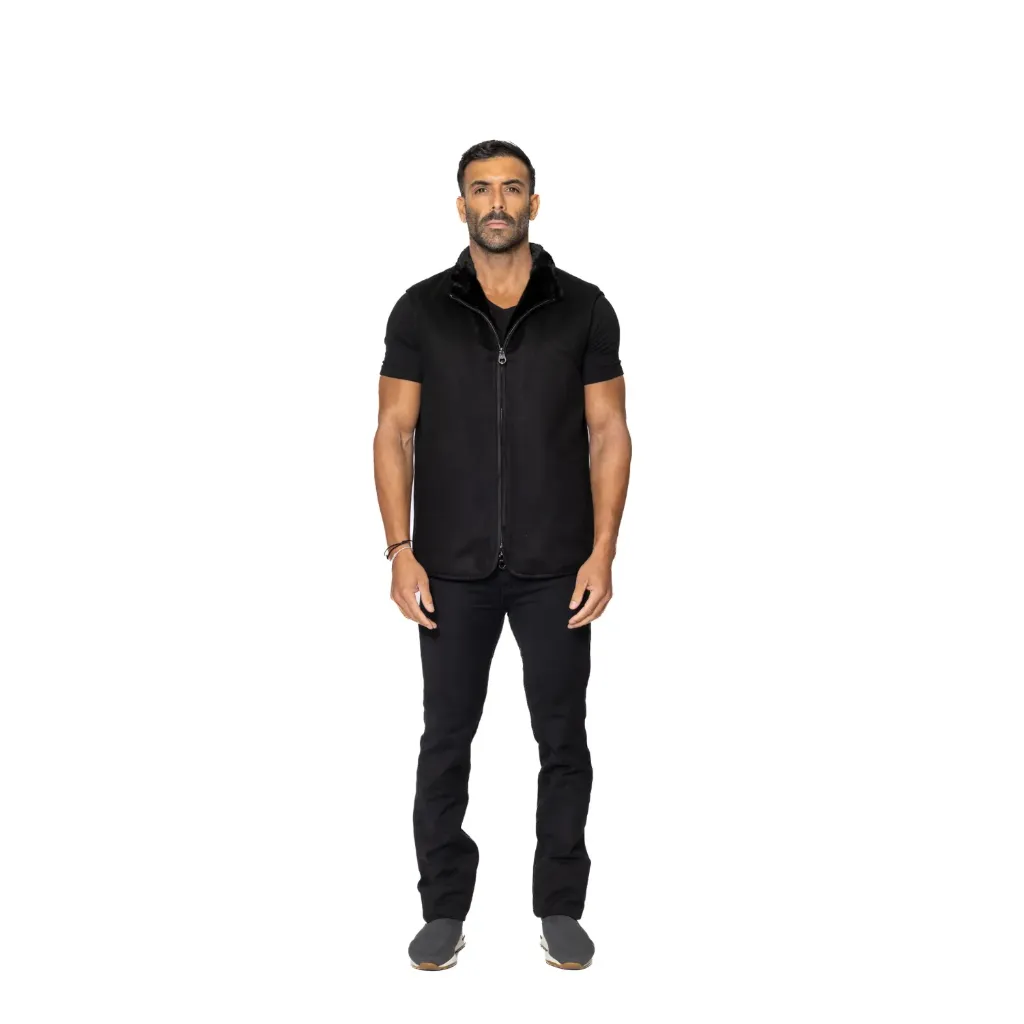 Vest Cashmere with Lining And Mink Fur Double Face - 0121