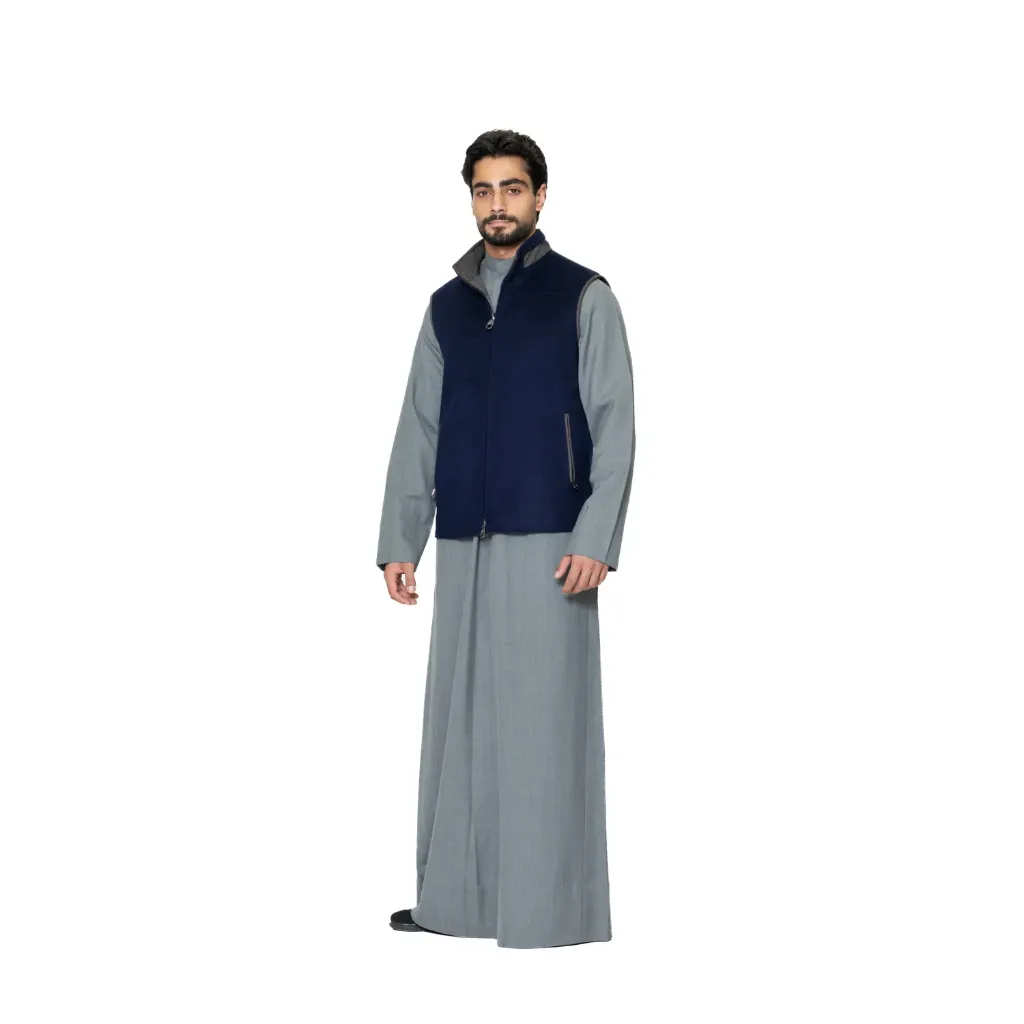 Vest Cashmere With Wool With Suede Lamb Double Face - A - 005