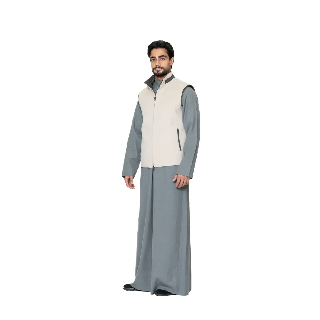 Vest Cashmere With Wool With Suede Lamb Double Face - A - 005