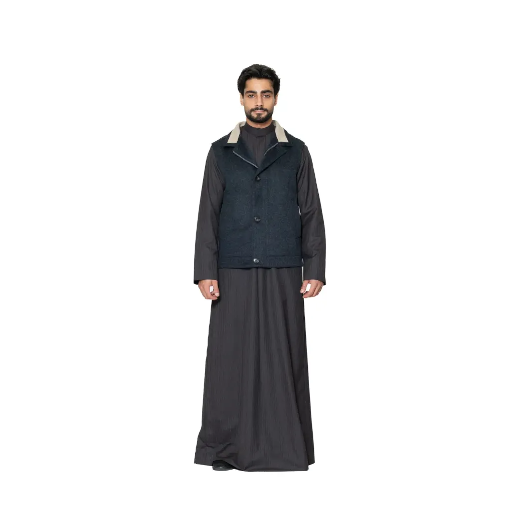 [5004977] ڤيست كشمير وصوف والبطانة قطن (DARK GRAY-A001, XS)