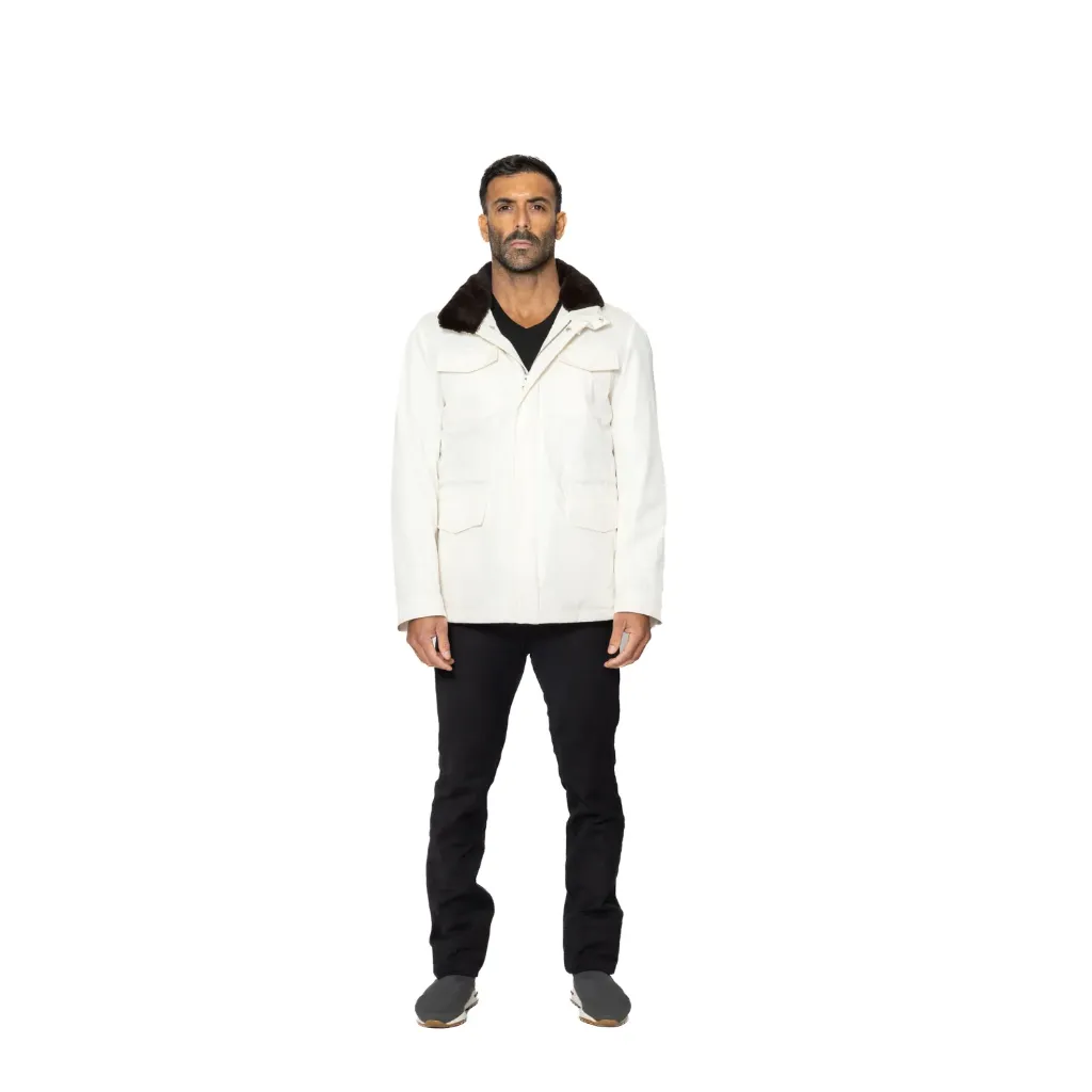 Raincoat Jacket With Rex Rabbit Fur Lining - 0012