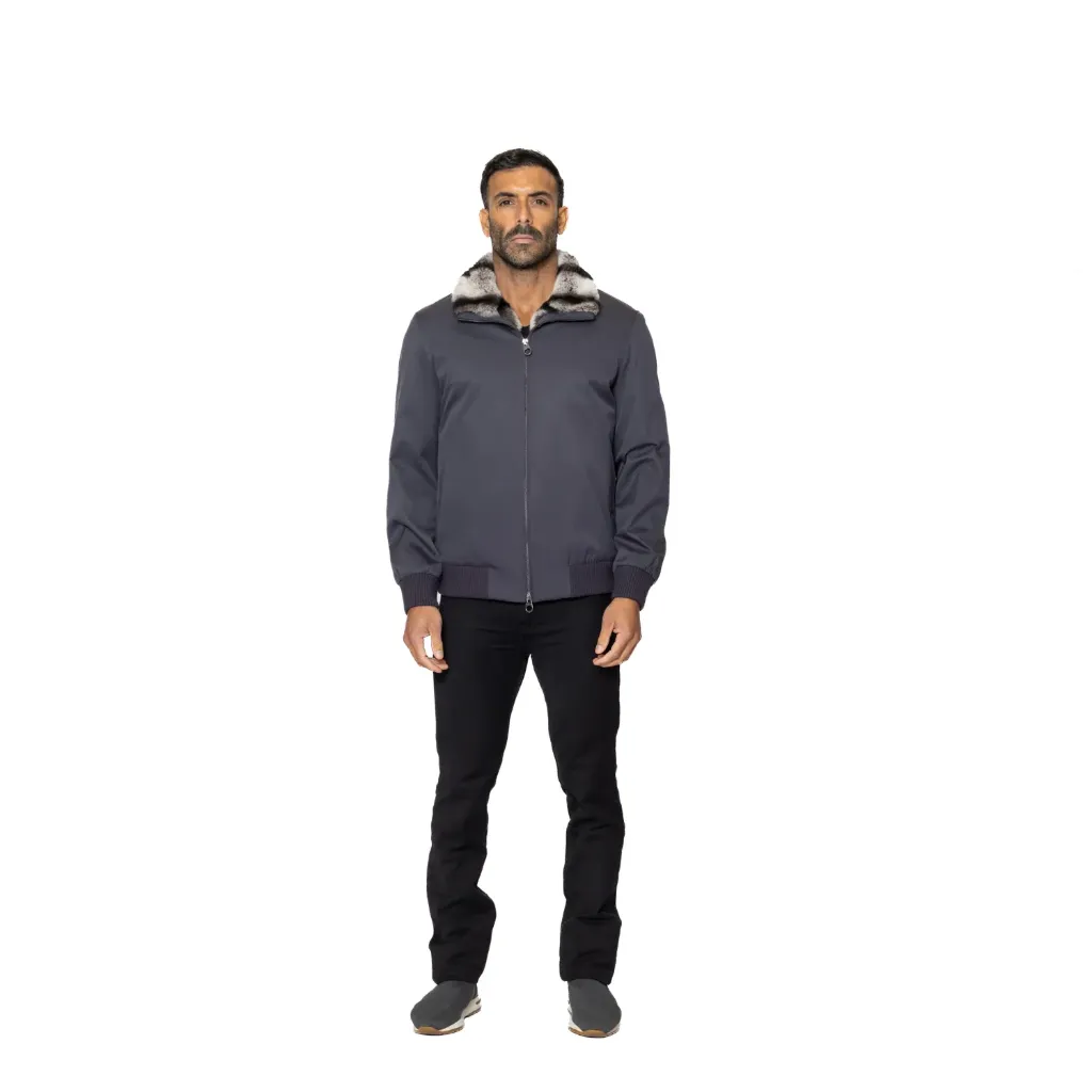 Raincoat Jacket With Rex Rabbit Fur Lining - 019