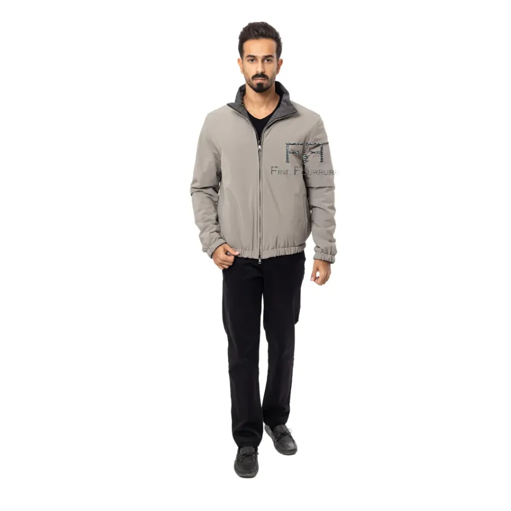 Raincoat Jacket With Cotton Double Face - 008