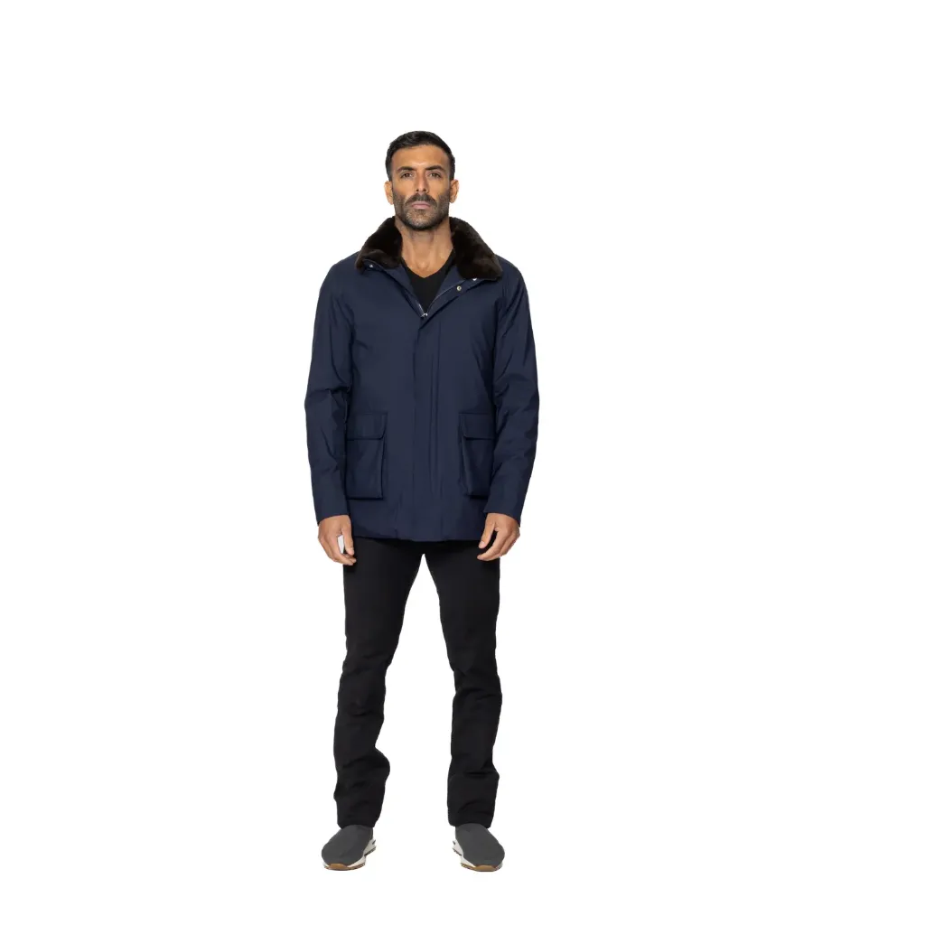 جاكيت مطري مع فرو الارنب 