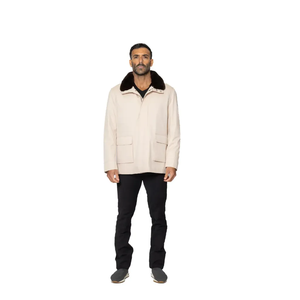 Raincoat Jacket With Fur Rex Rabbit - 014