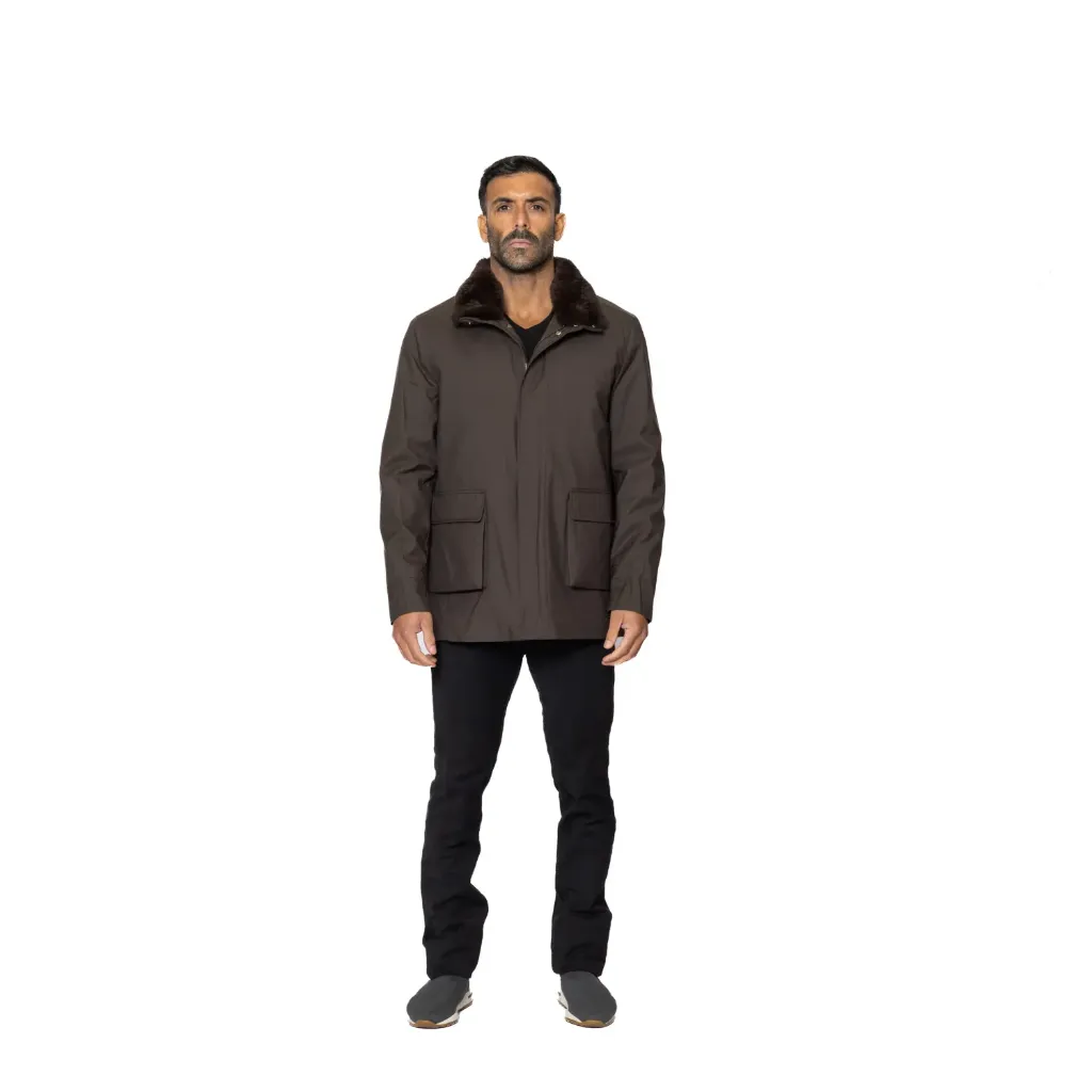 Raincoat Jacket With Fur Rex Rabbit - 014