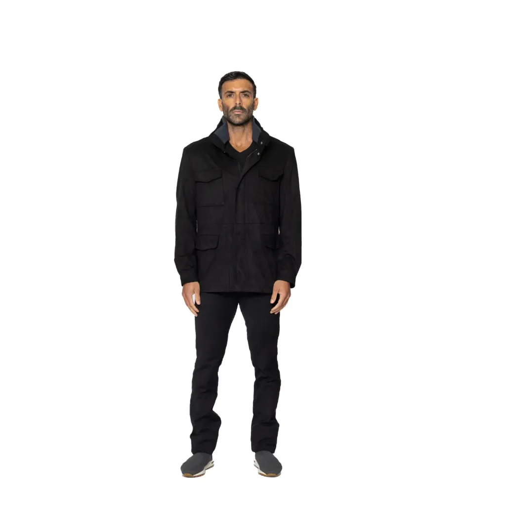 Suede Lamb  Jacket with Fabric And Cotton Lining - 015